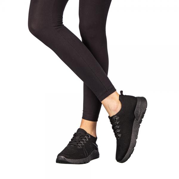 Дамски спортни обувки  черни от текстилен материал  Bicoz, 3 - Kalapod.bg